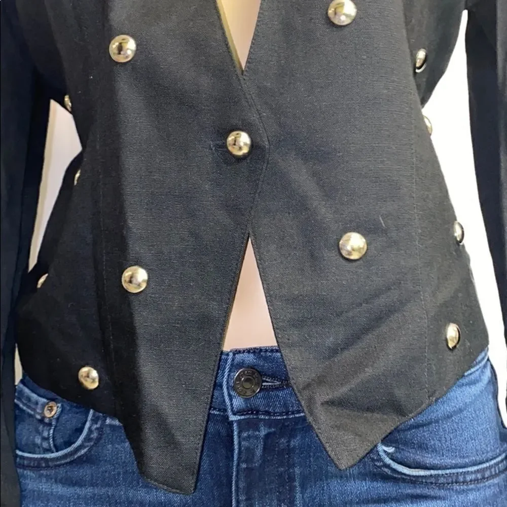 Tina Hagen Studded‎ Cropped Jacket Size Small C25